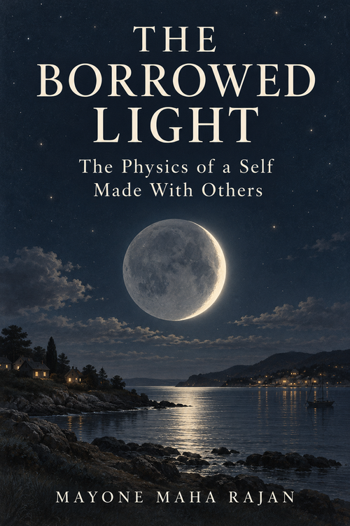 The Borrowed Light — The Physics of a Self Made With Others. Ebook cover by Mayone Maha Rajan.