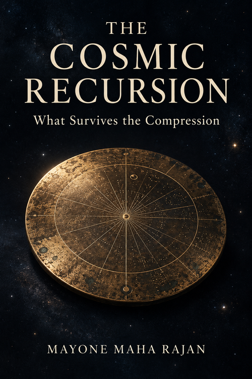 The Cosmic Recursion — What Survives the Compression. Ebook cover by Mayone Maha Rajan.