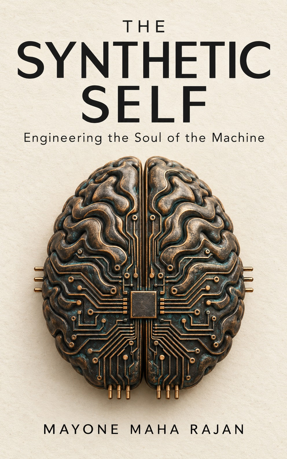 The Synthetic Self — Engineering the Soul of the Machine. Ebook cover by Mayone Maha Rajan.